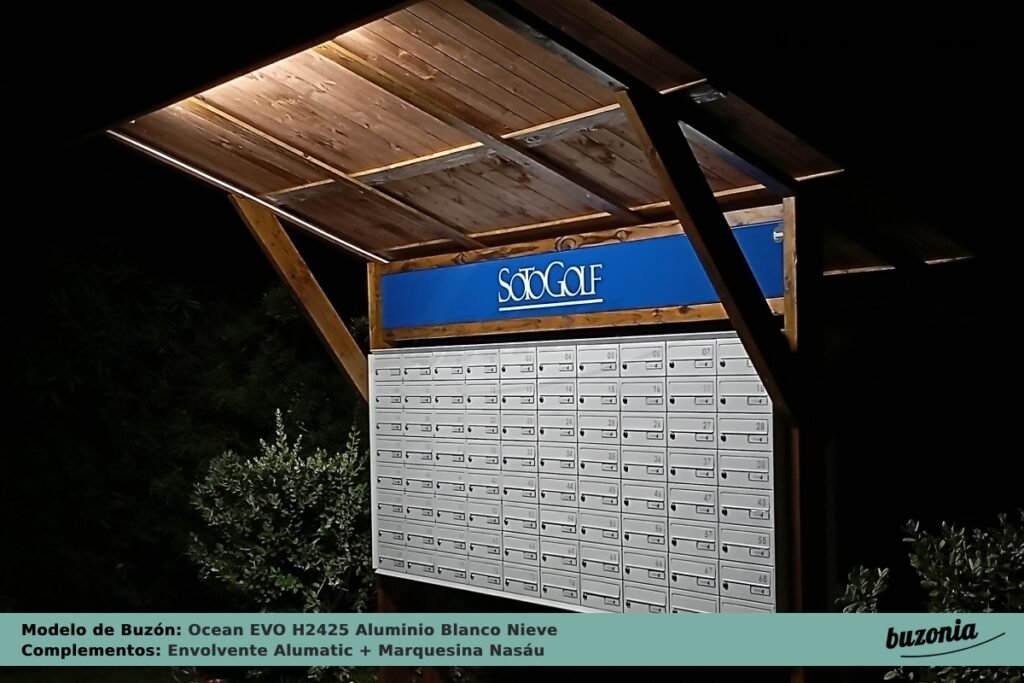 Instalación buzones Ocean EVO H2425 Blanco Nieve con Marquesina Nasáu