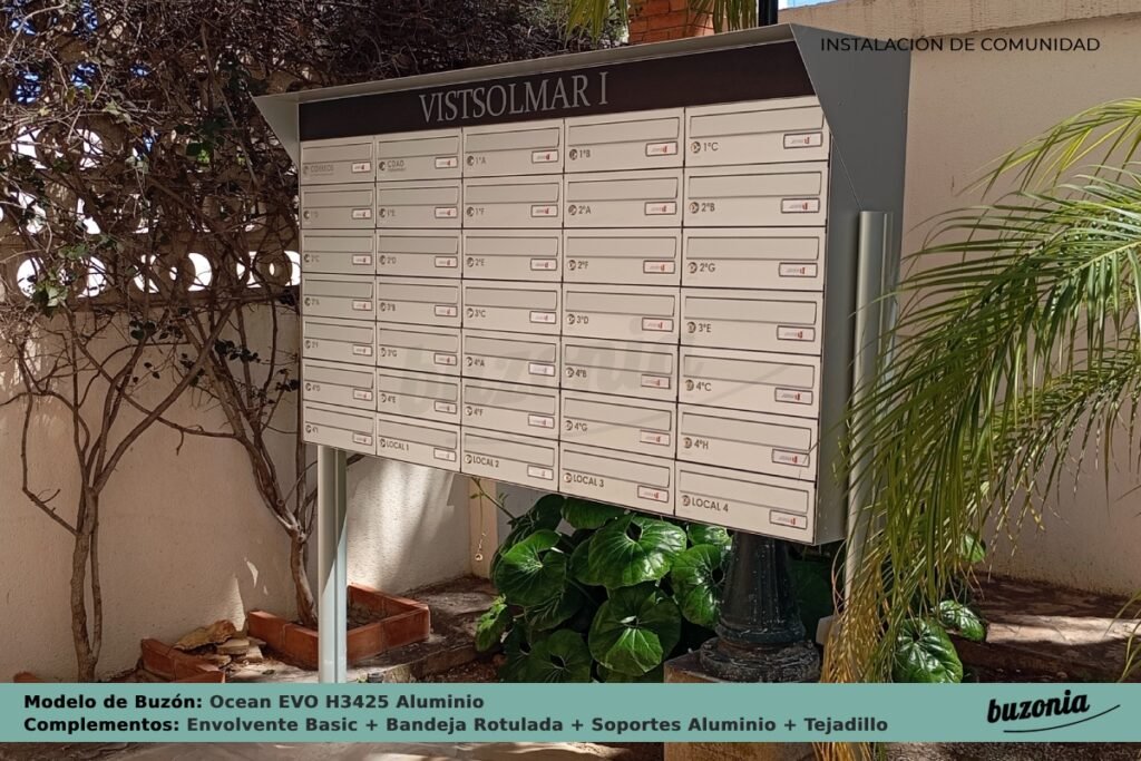 Instalación buzones Ocean EVO H3425 Aluminio en comunidad