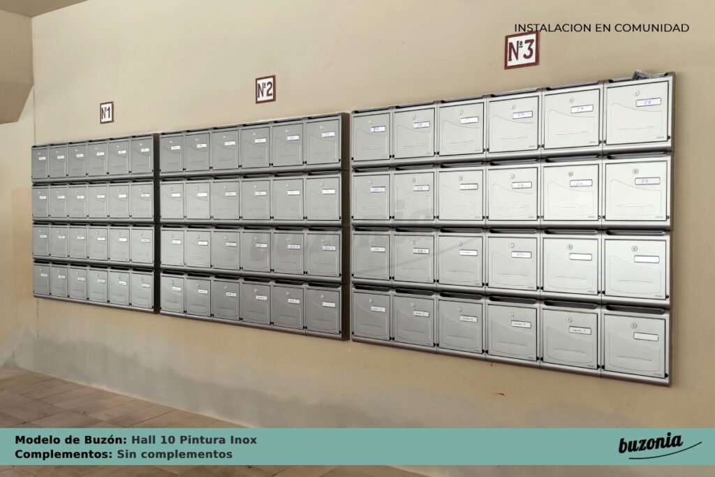 Instalación de Buzones Hall 10 Pintura Inox en Comunidad por Buzonia