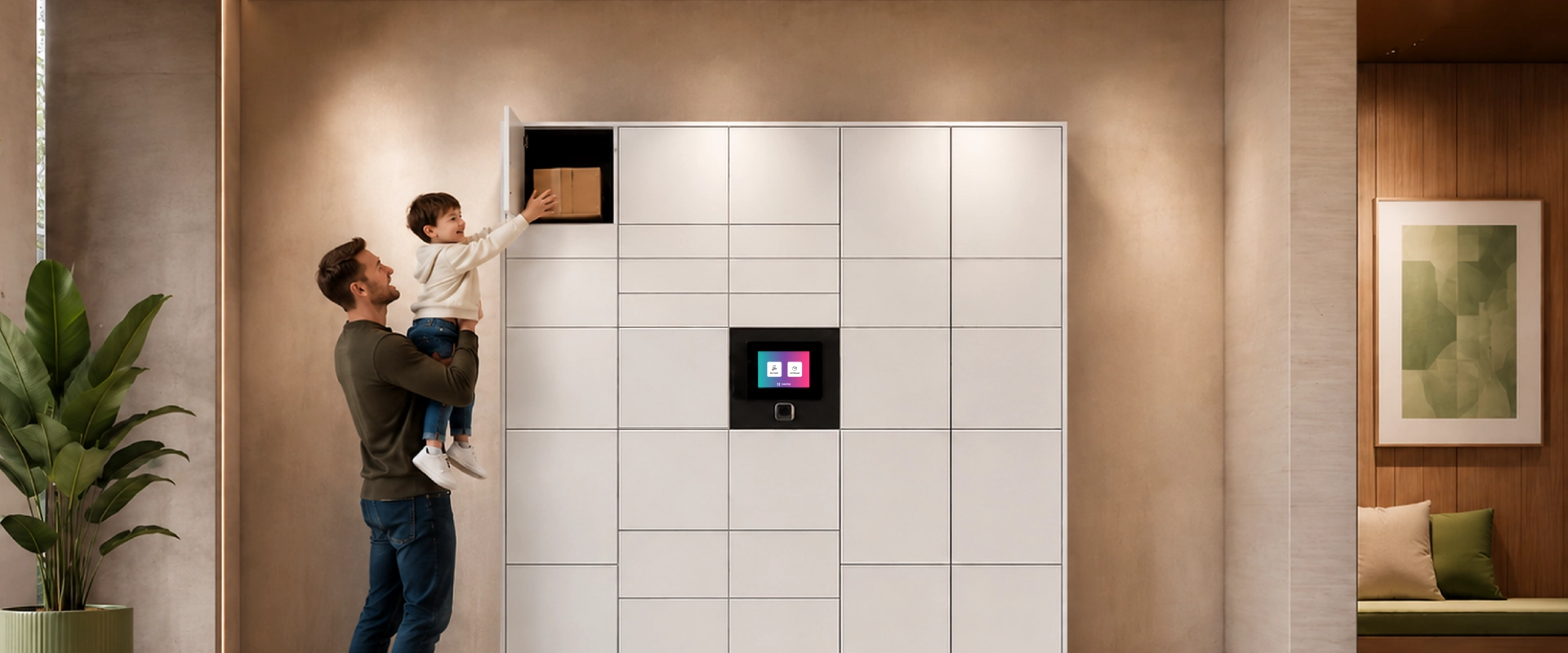 Normo Display: Locker con pantalla táctil para comunidades de vecinos y obra nueva